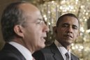 President Barack Obama listens as Mexico's President Felipe Calderon speaks during their joint news conference, Thursday, March 3, 2011, in the East Room of the White House in Washington. (AP Photo/Charles Dharapak)